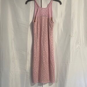 BOLD elements Pink Halter Sheath Midi Dress